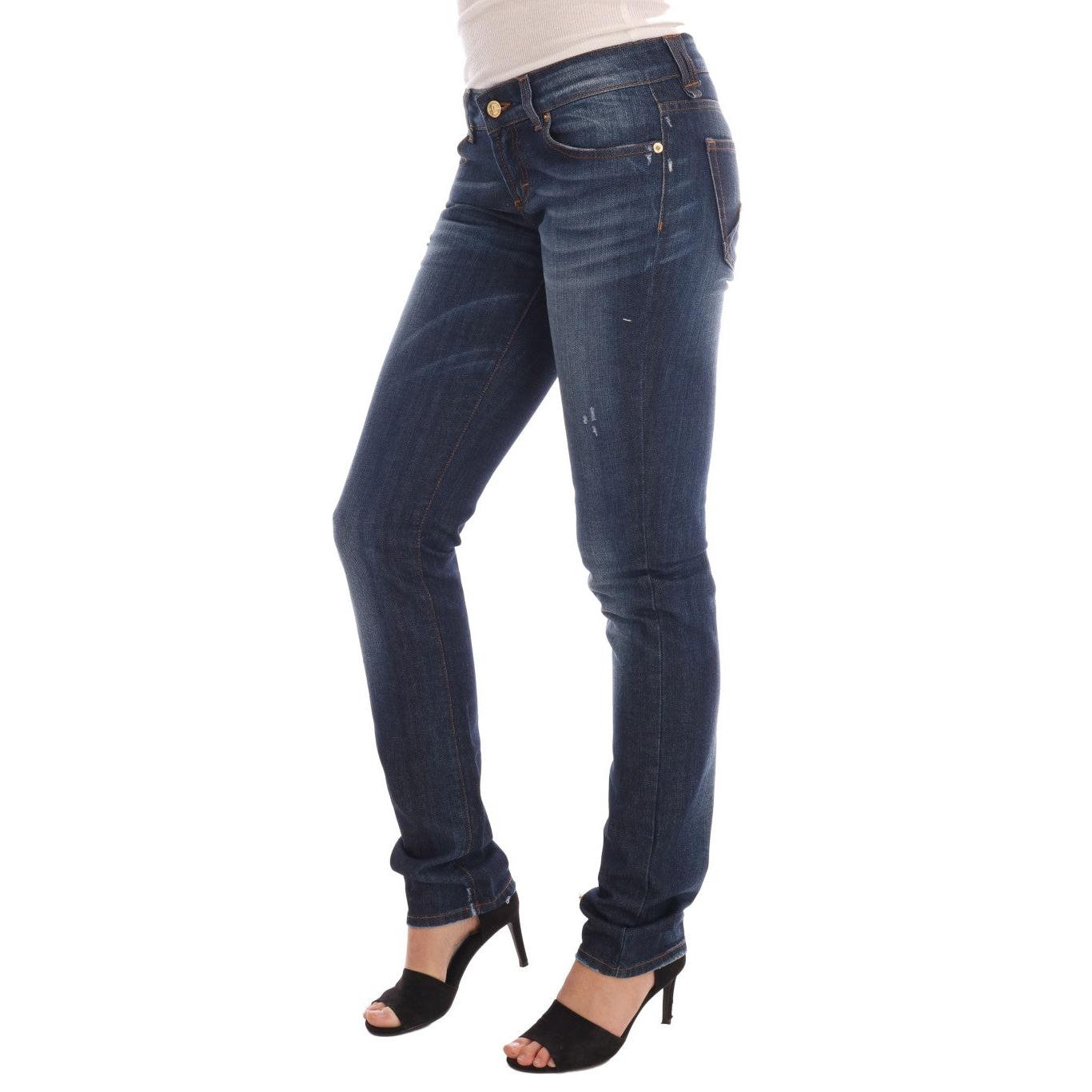 Blue Wash Cotton Stretch Skinny Low Jeans
