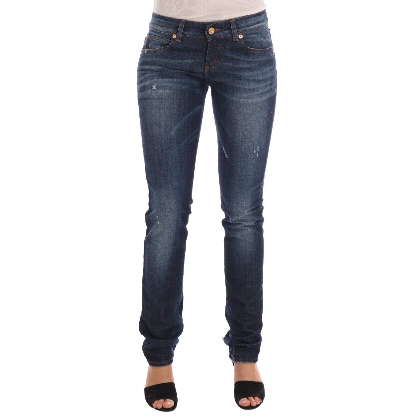 Blue Wash Cotton Stretch Skinny Low Jeans