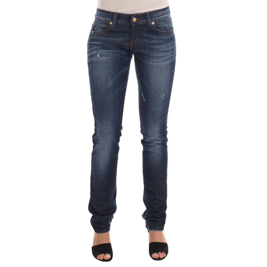Blue Wash Cotton Stretch Skinny Low Jeans