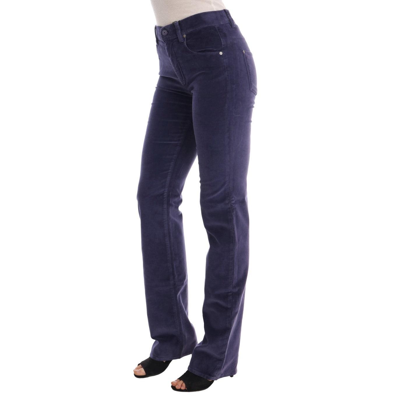 Purple Corduroy Stretch Bootcut Pants