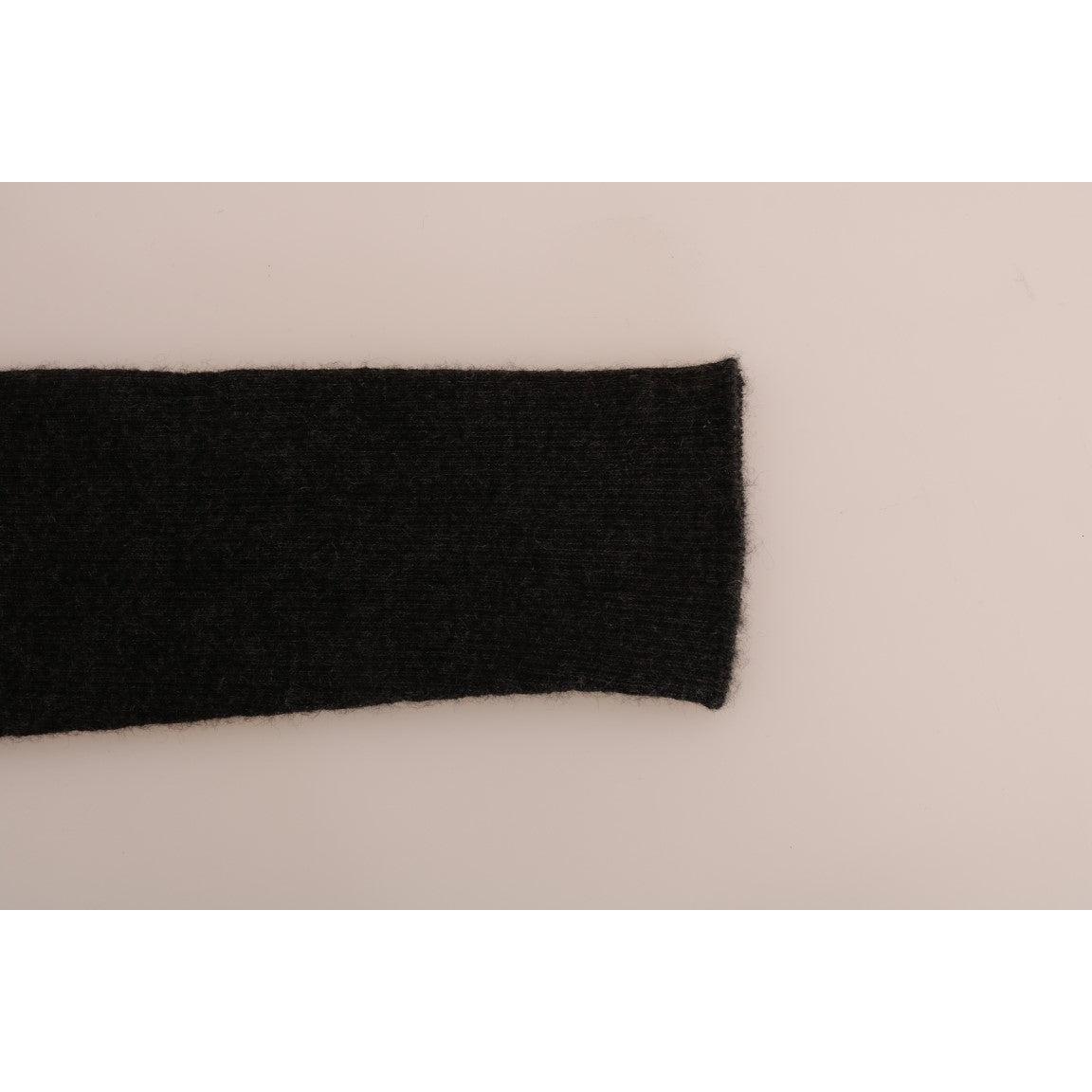 Gray Cashmere Ribbed Stretch Tights