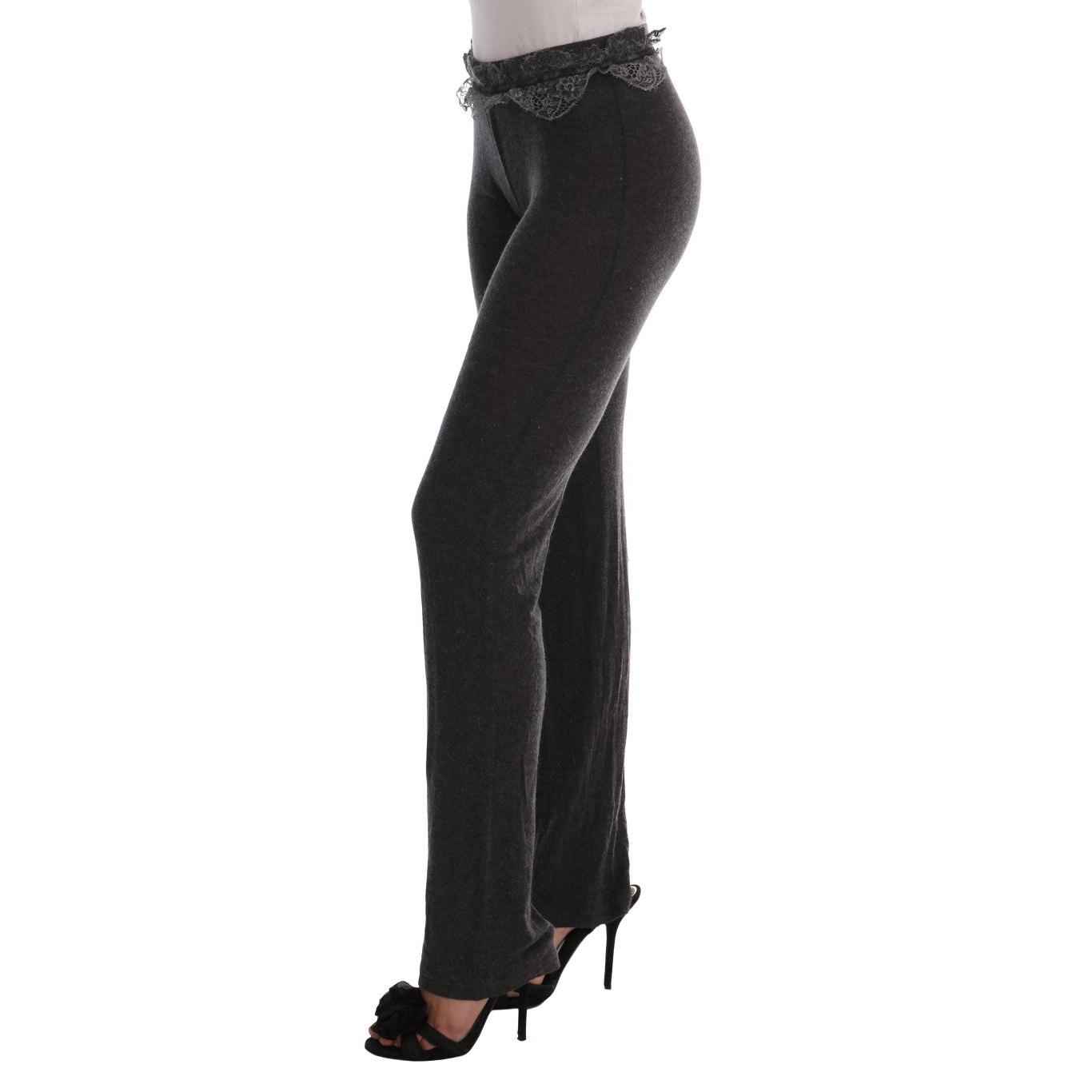 Gray Wool Stretch Pants