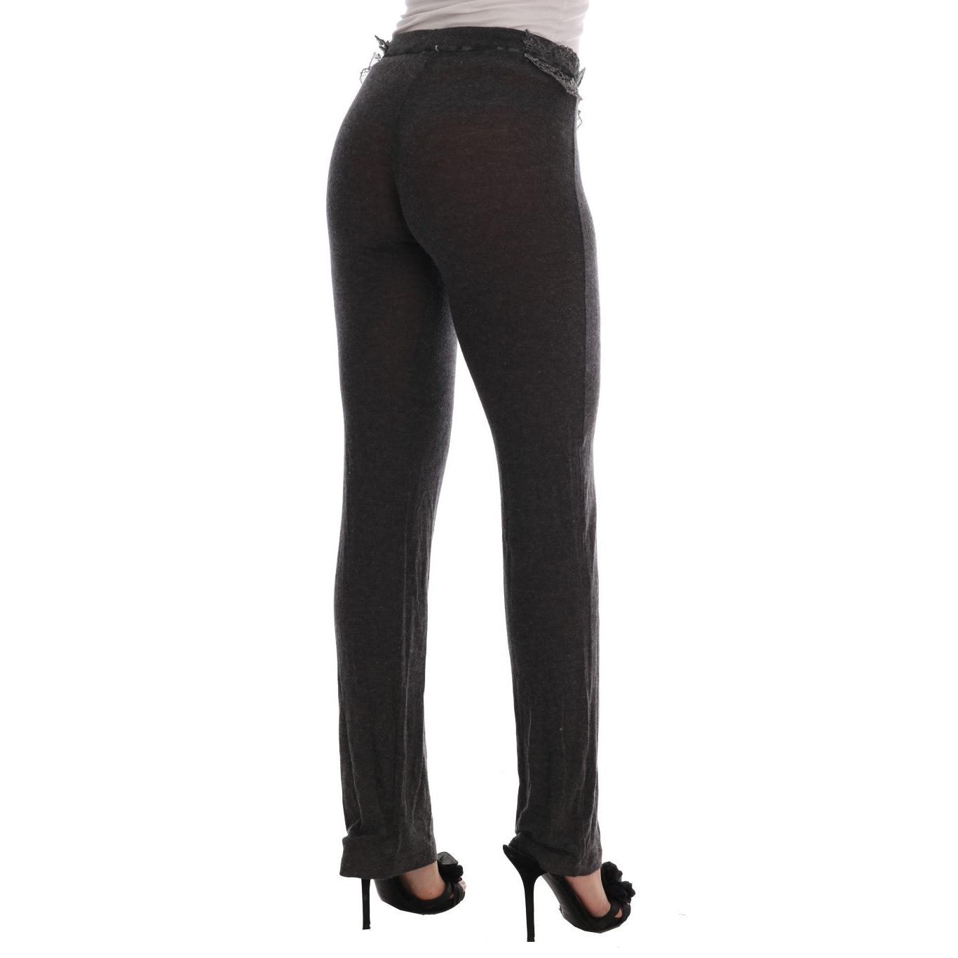 Gray Wool Stretch Pants