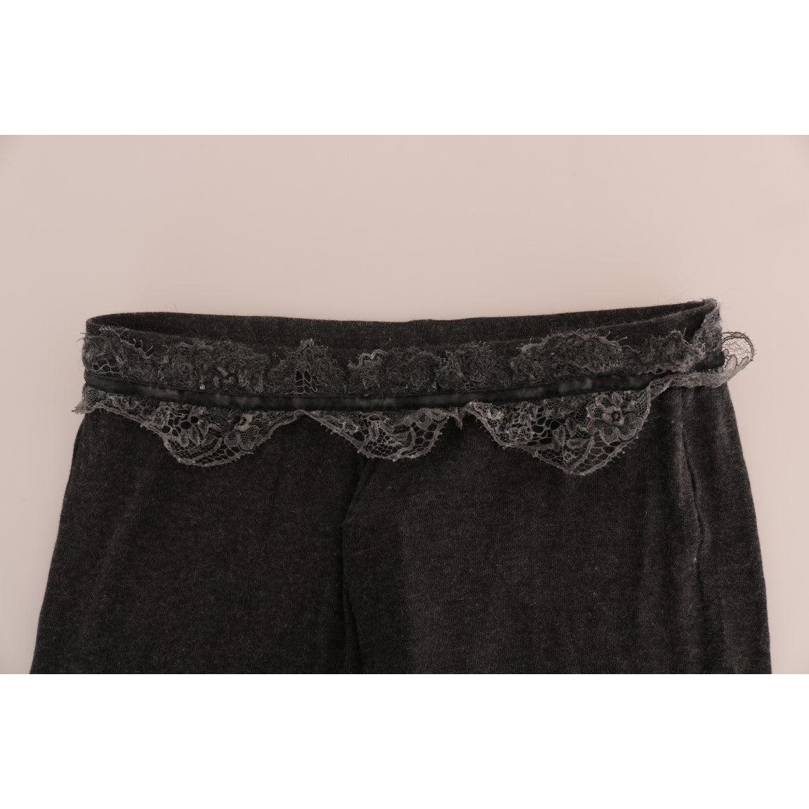 Gray Wool Stretch Pants