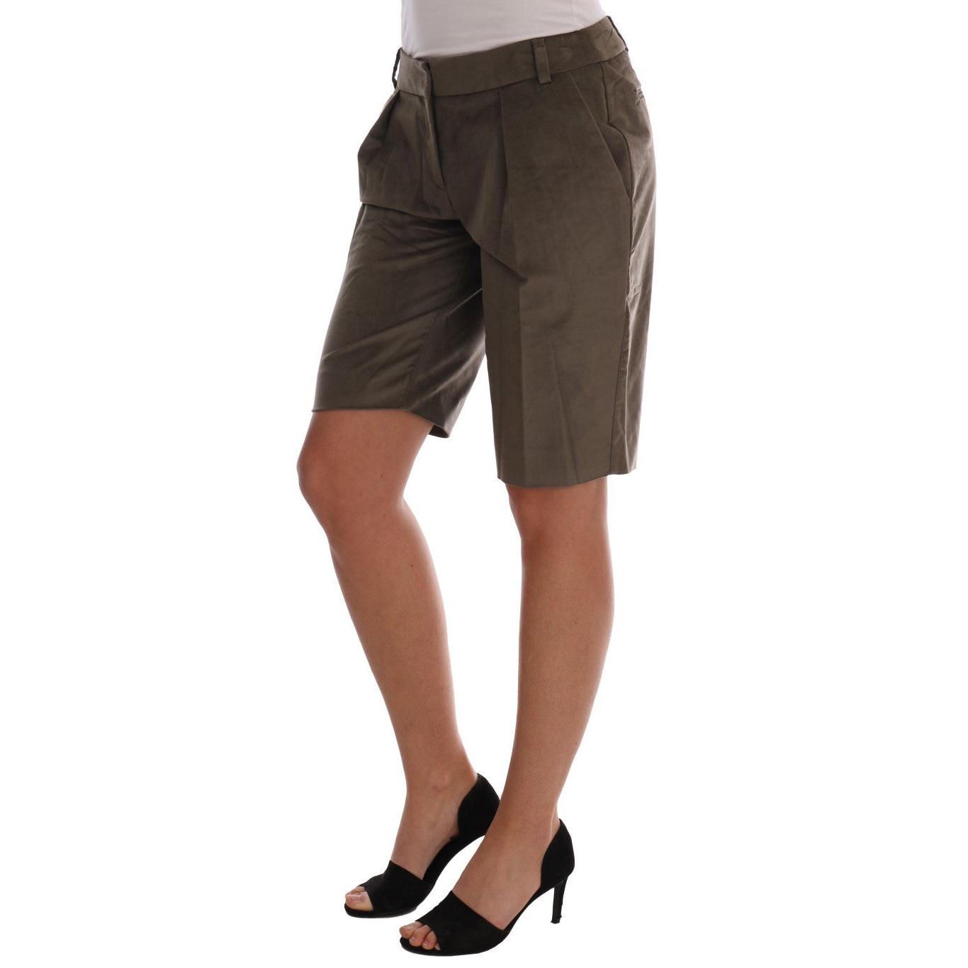 Brown Velvet Bermuda Shorts