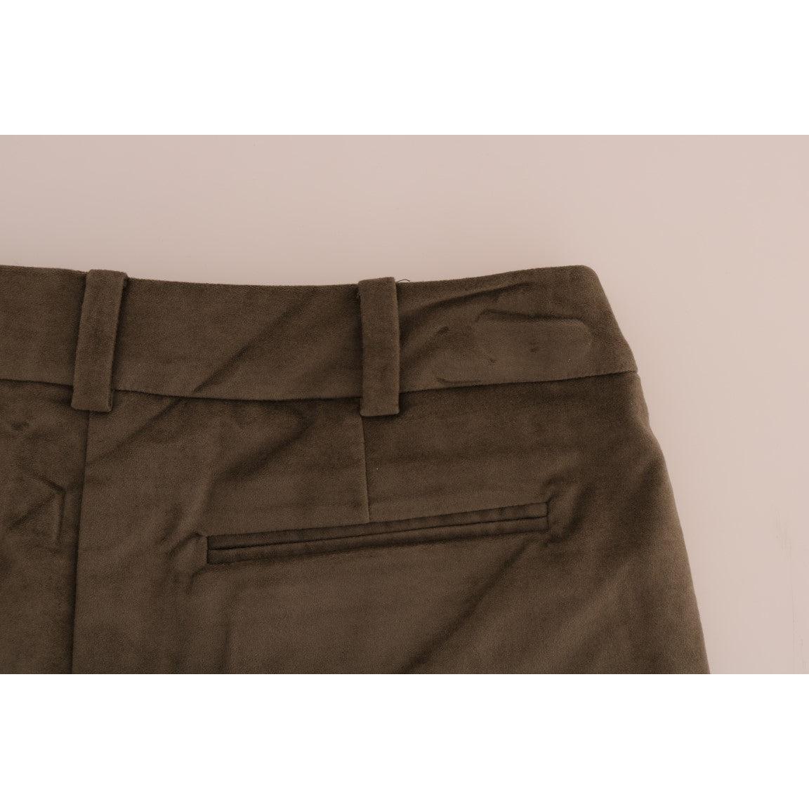 Brown Velvet Bermuda Shorts