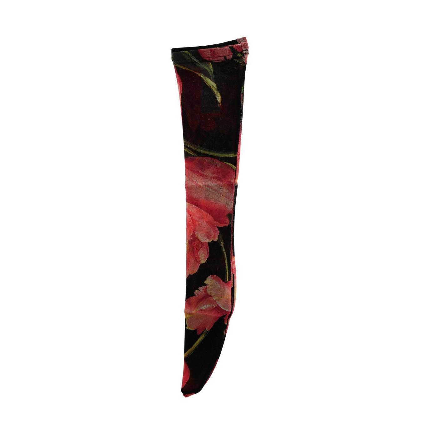 Multicolor Floral Tulip Nylon Socks