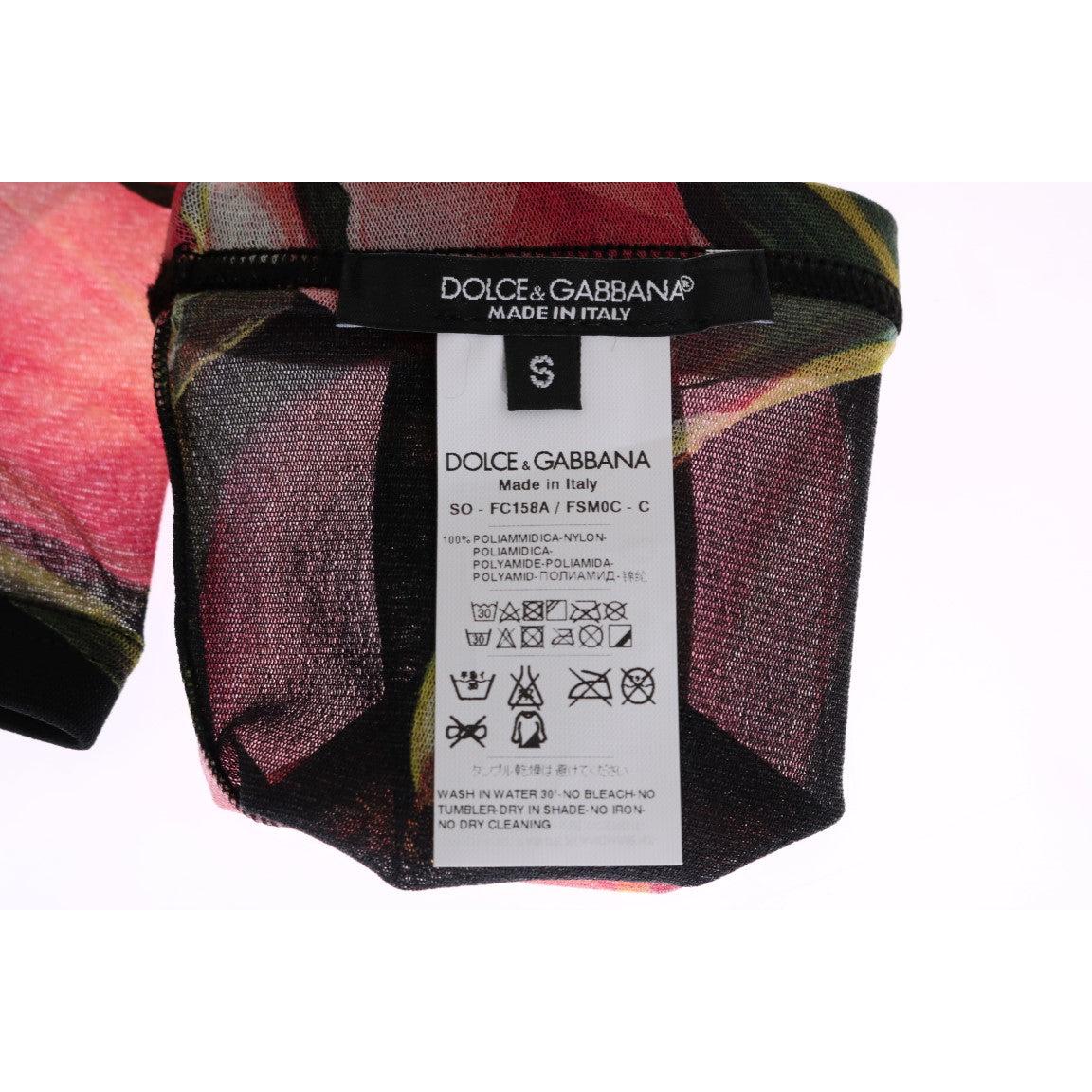 Multicolor Floral Tulip Nylon Socks