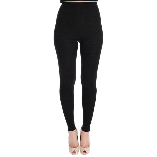 Gray Wool Stretch Tights