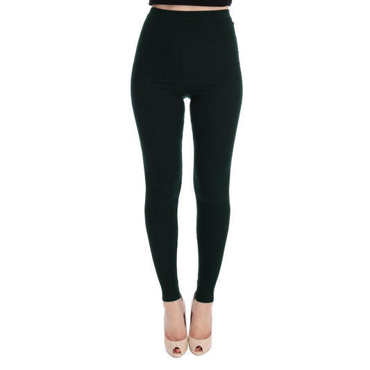 Green Wool Stretch Tights