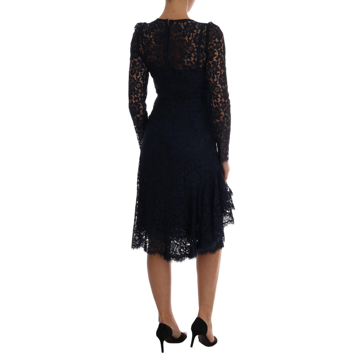 Blue Taormina Floral Lace Sheath Dress