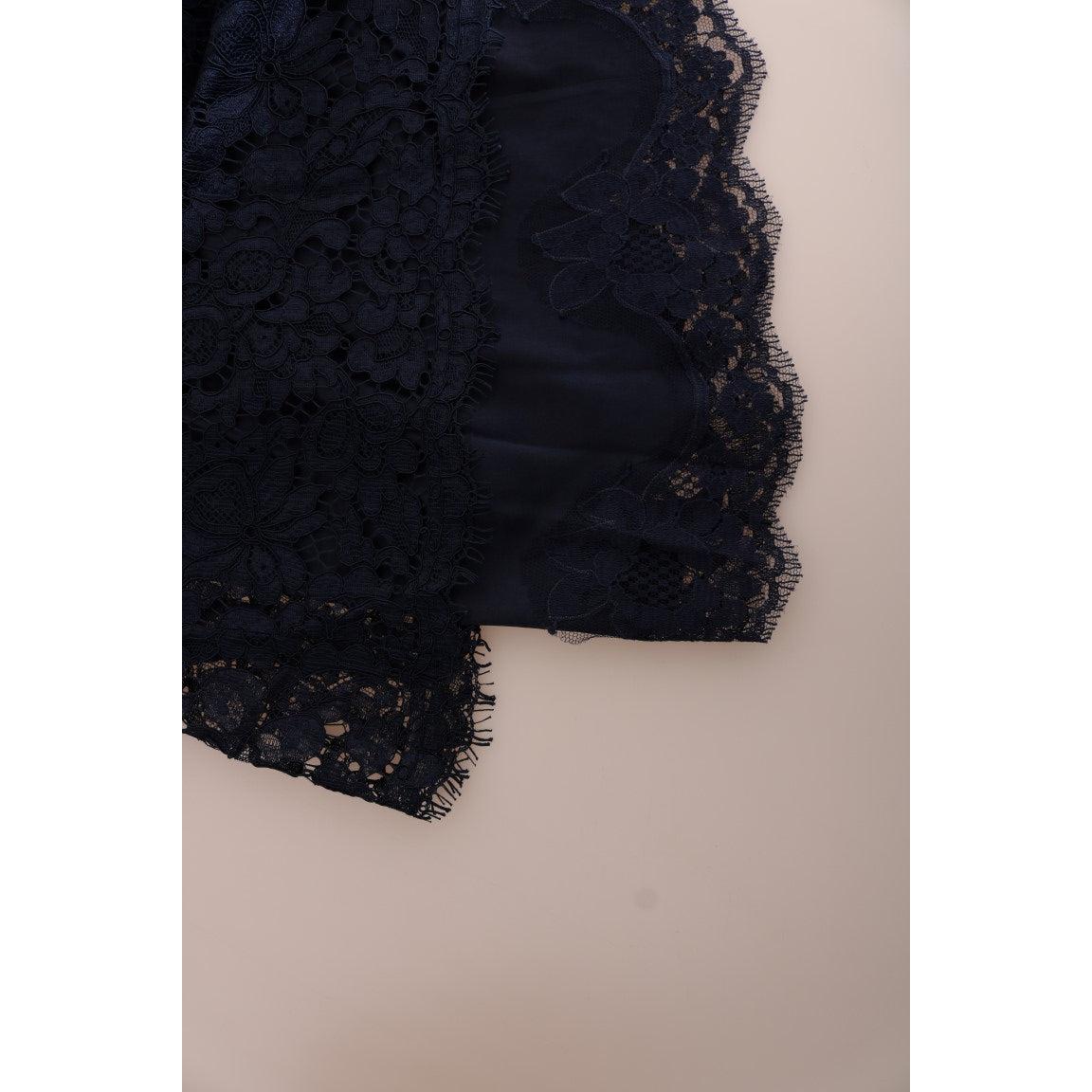 Blue Taormina Floral Lace Sheath Dress