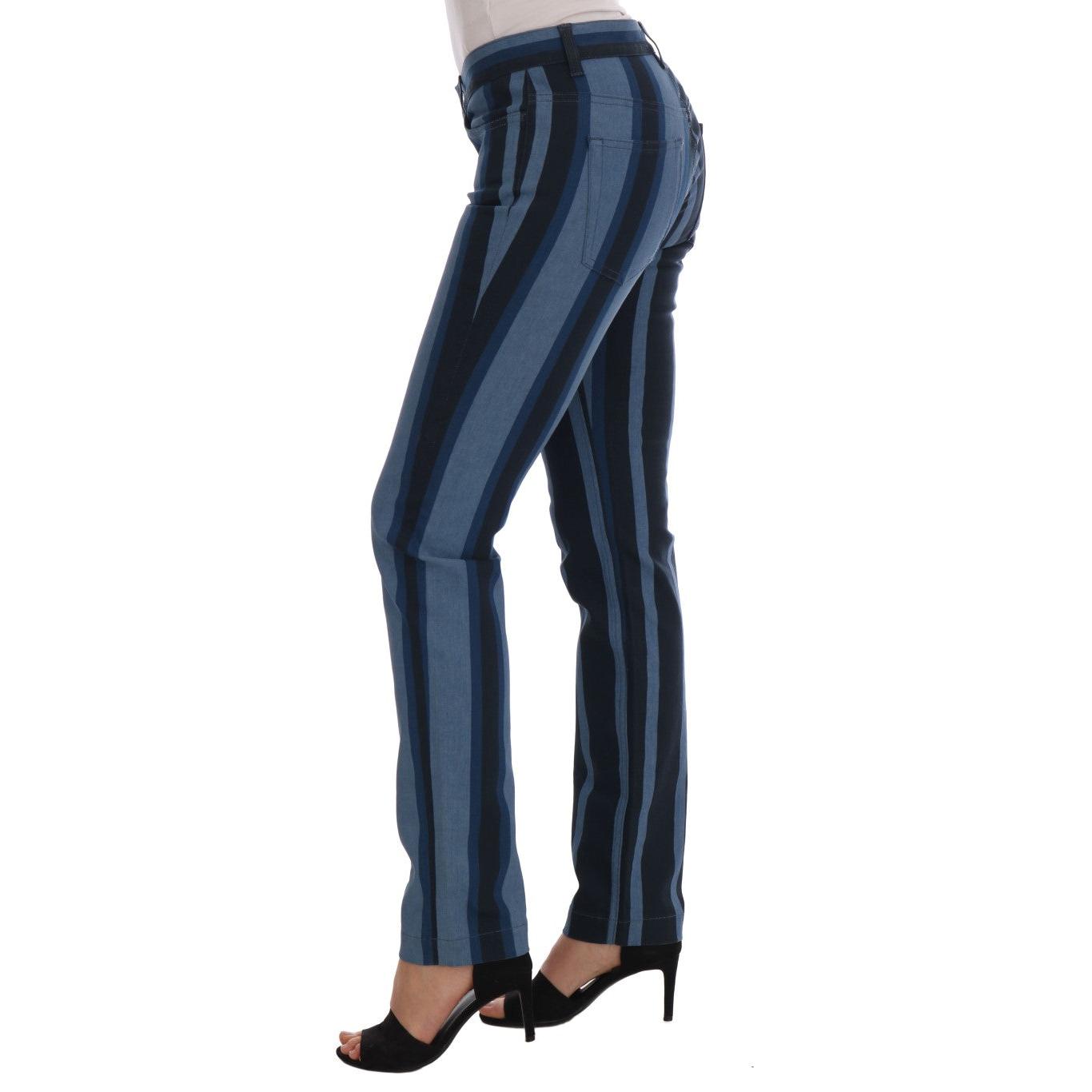 Blue GIRLY Striped Cotton Jeans - coffeewithmee2