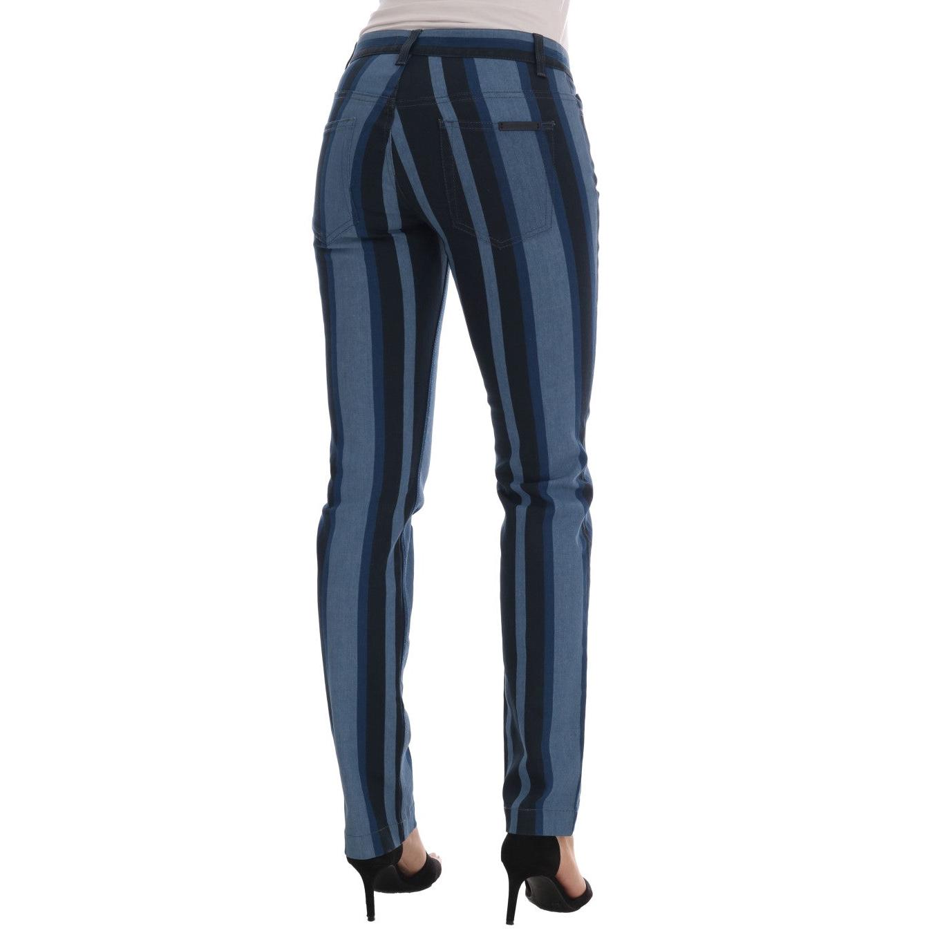 Blue GIRLY Striped Cotton Jeans - coffeewithmee2