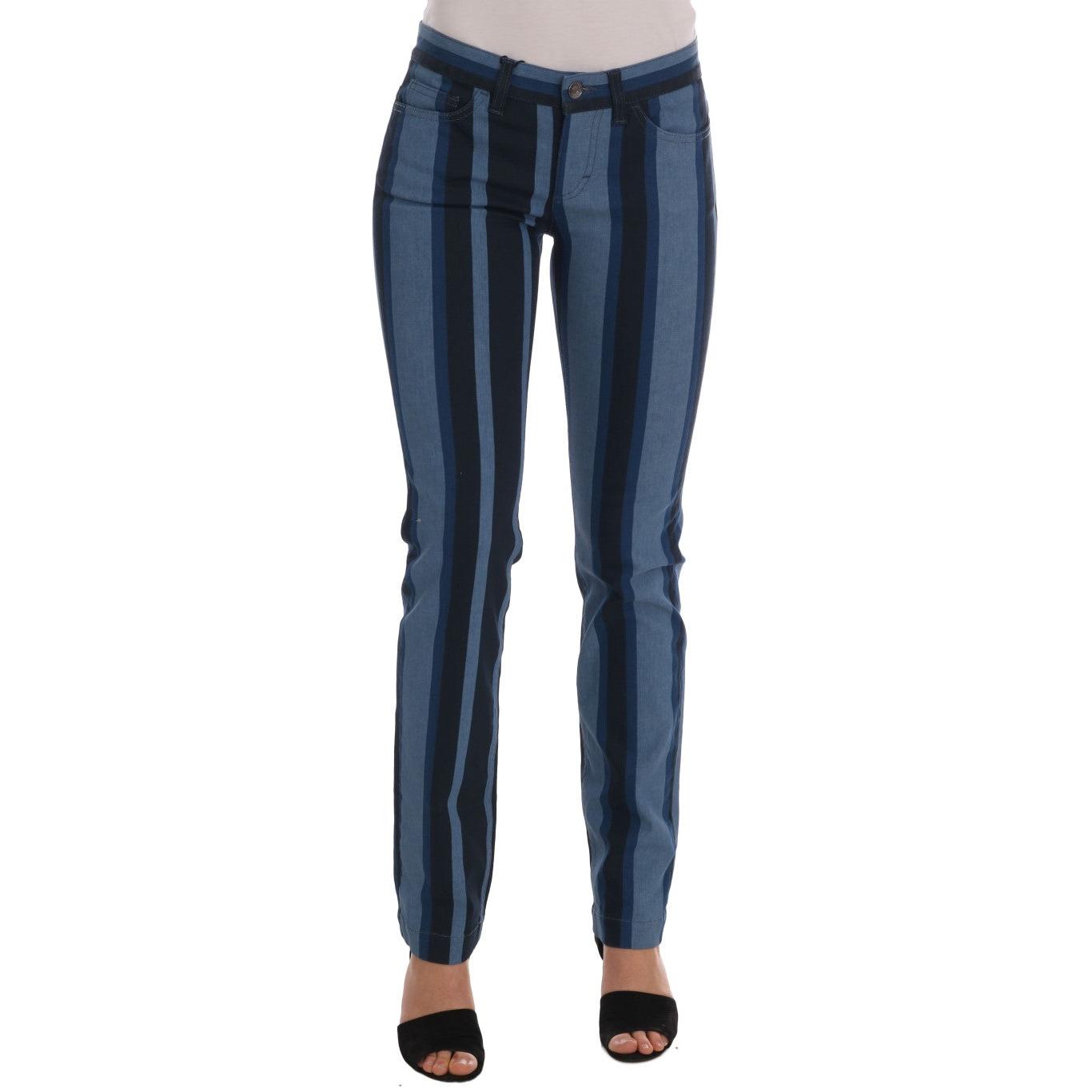 Blue GIRLY Striped Cotton Jeans - coffeewithmee2
