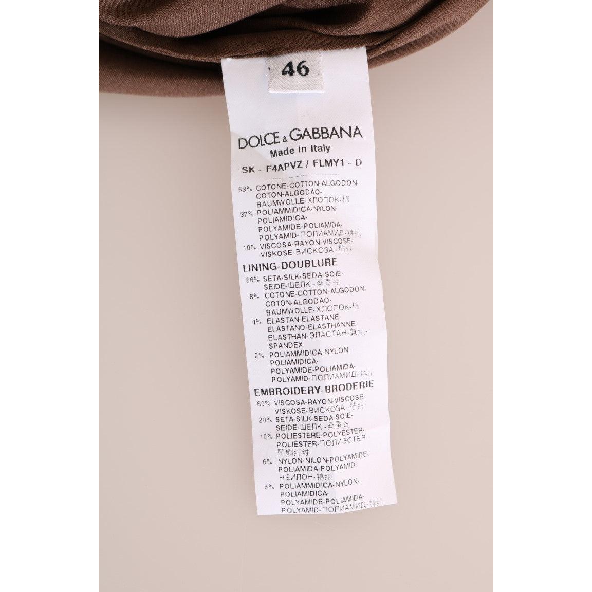 Brown Floral Lace Pencil Skirt - coffeewithmee2