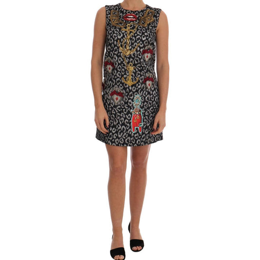 Multicolor Leo Jaquard Crystal Embellished Dress - coffeewithmee2