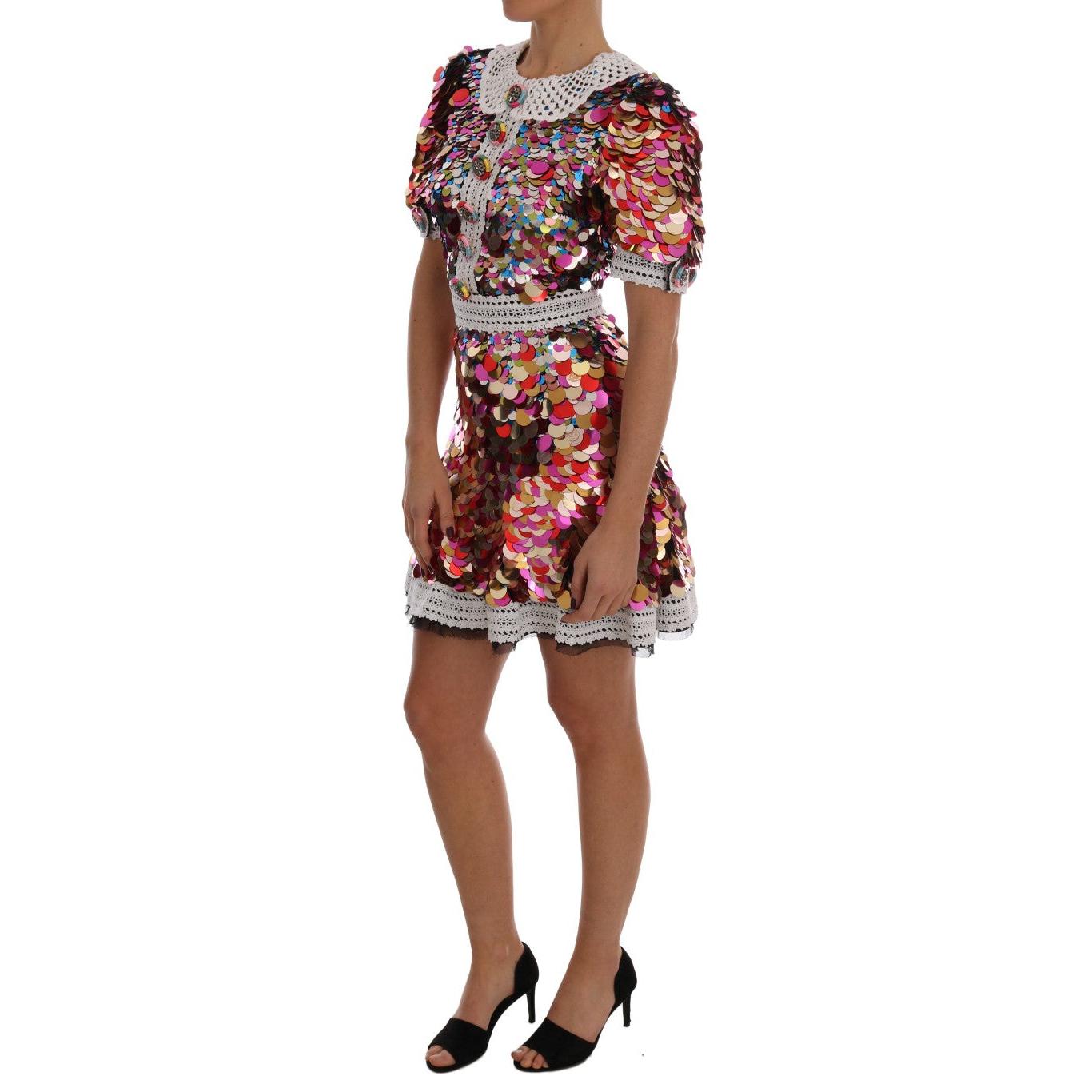 Multicolor Sequined Crepe Mini Dress - coffeewithmee2