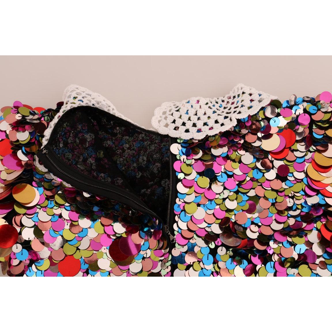 Multicolor Sequined Crepe Mini Dress - coffeewithmee2