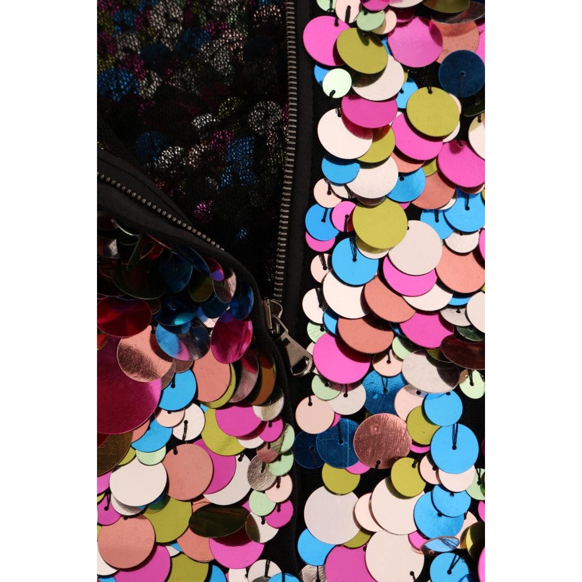 Multicolor Sequined Crepe Mini Dress - coffeewithmee2