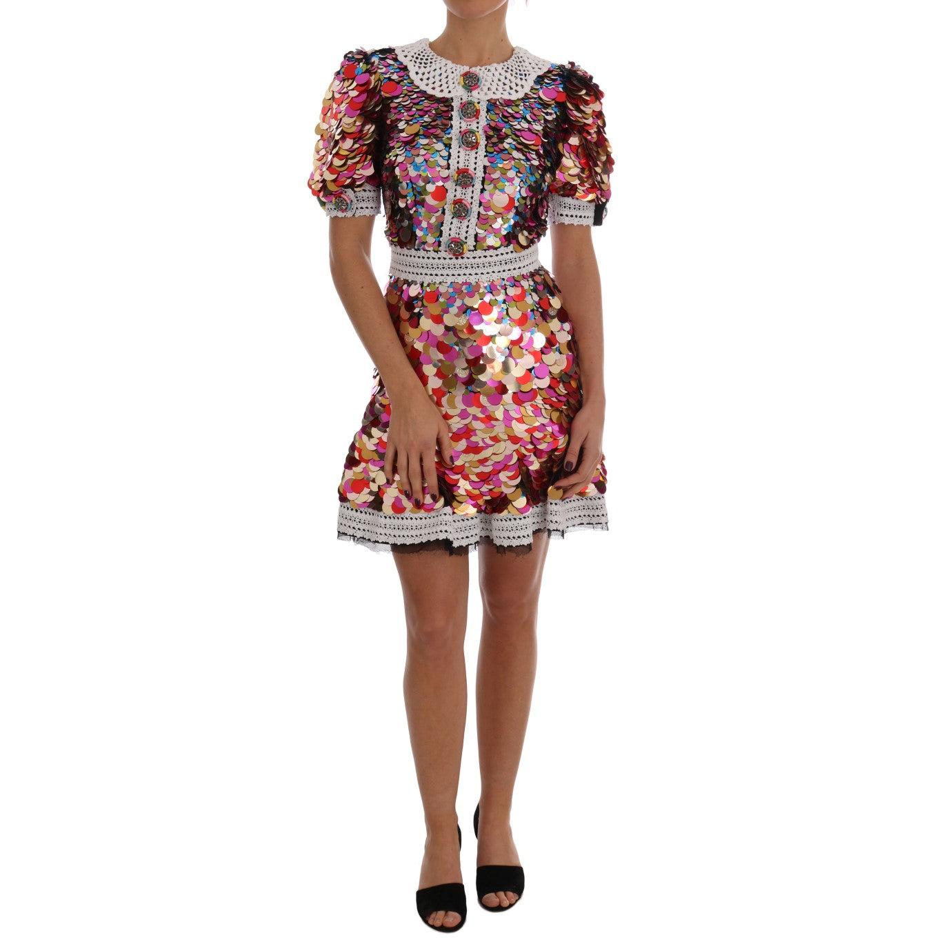 Multicolor Sequined Crepe Mini Dress - coffeewithmee2