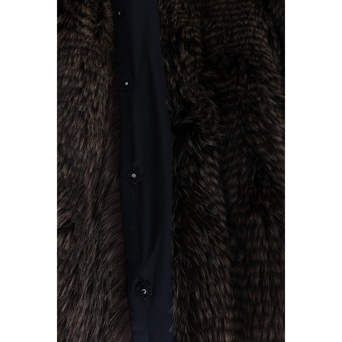 Brown Raccoon Fur Coat Jacket - coffeewithmee2