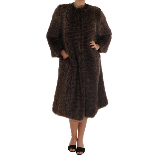 Brown Raccoon Fur Coat Jacket - coffeewithmee2