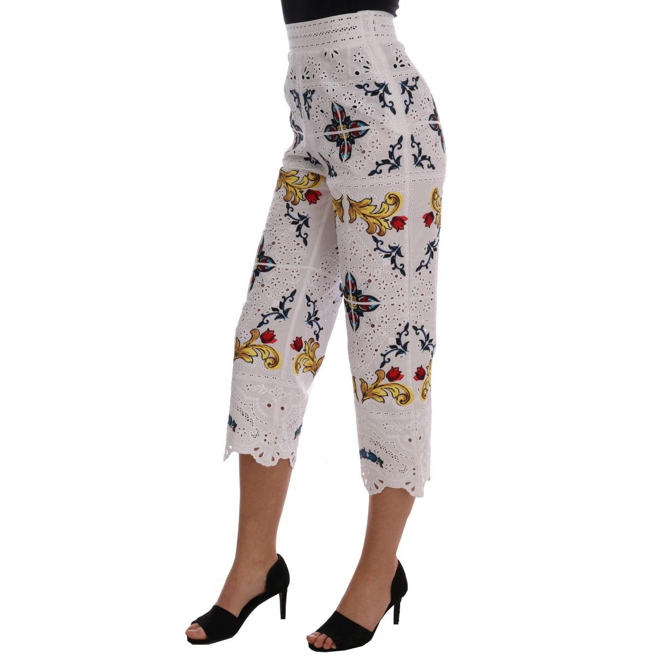 Mulicolor Majolica Cutout Capri Pants - coffeewithmee2