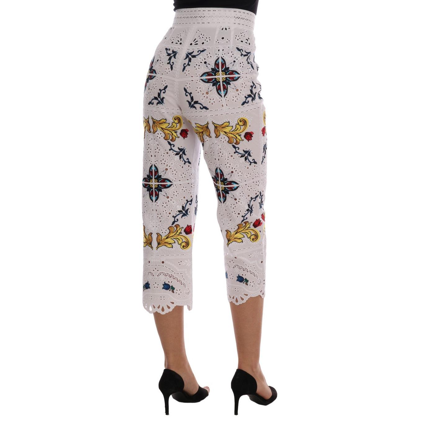 Mulicolor Majolica Cutout Capri Pants - coffeewithmee2