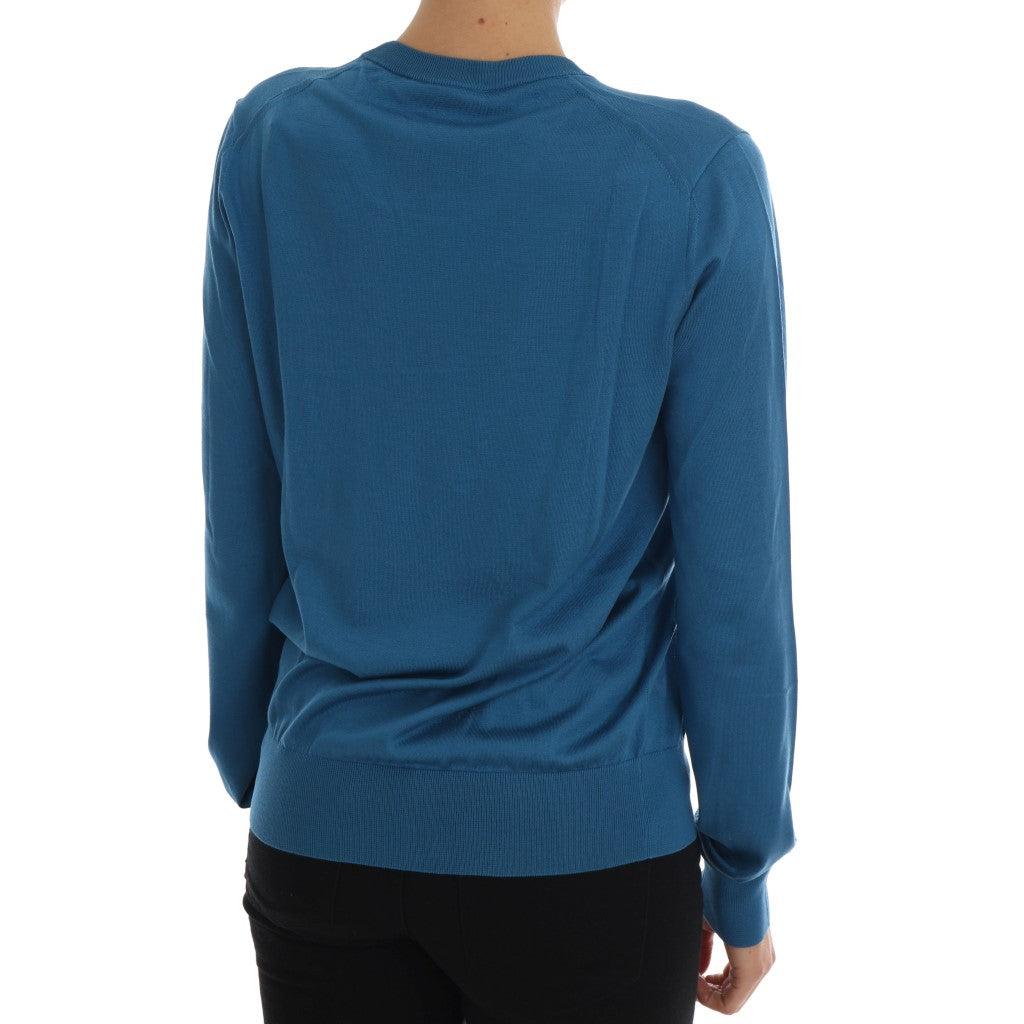 Blue Silk Love is Pullover Sweater - coffeewithmee2