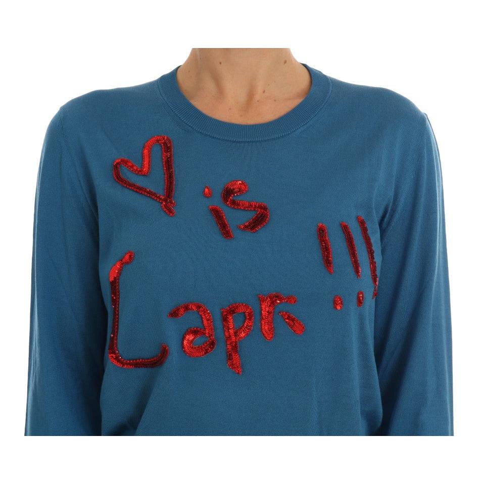 Blue Silk Love is Pullover Sweater - coffeewithmee2