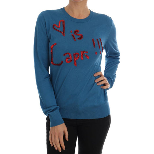 Blue Silk Love is Pullover Sweater - coffeewithmee2