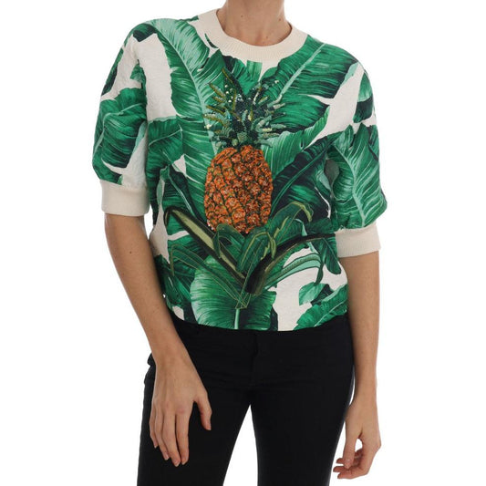 Pineapple Banana Sequins Crewneck Sweater - coffeewithmee2