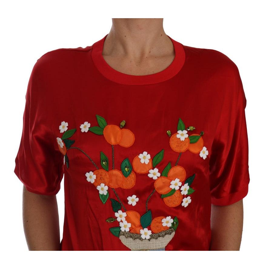 Red Silk Orange Vase Crystal Top - coffeewithmee2