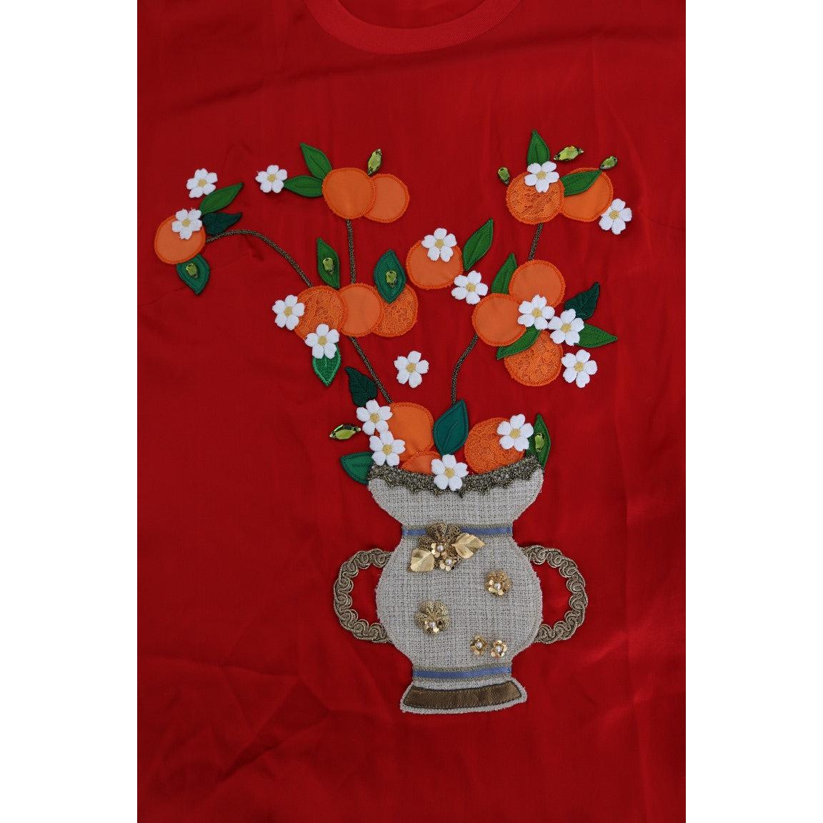 Red Silk Orange Vase Crystal Top - coffeewithmee2