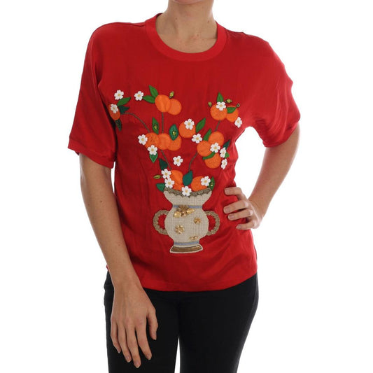 Red Silk Orange Vase Crystal Top - coffeewithmee2