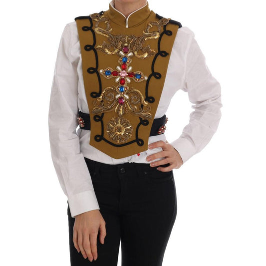 Yellow Crystal Cross Vest Jacket - coffeewithmee2