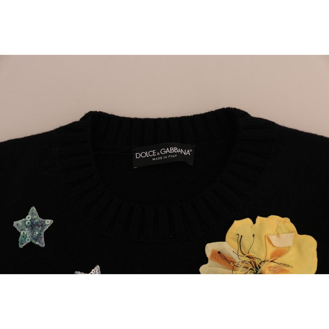 Fairy Tale Crystal Black Cashmere Sweater - coffeewithmee2