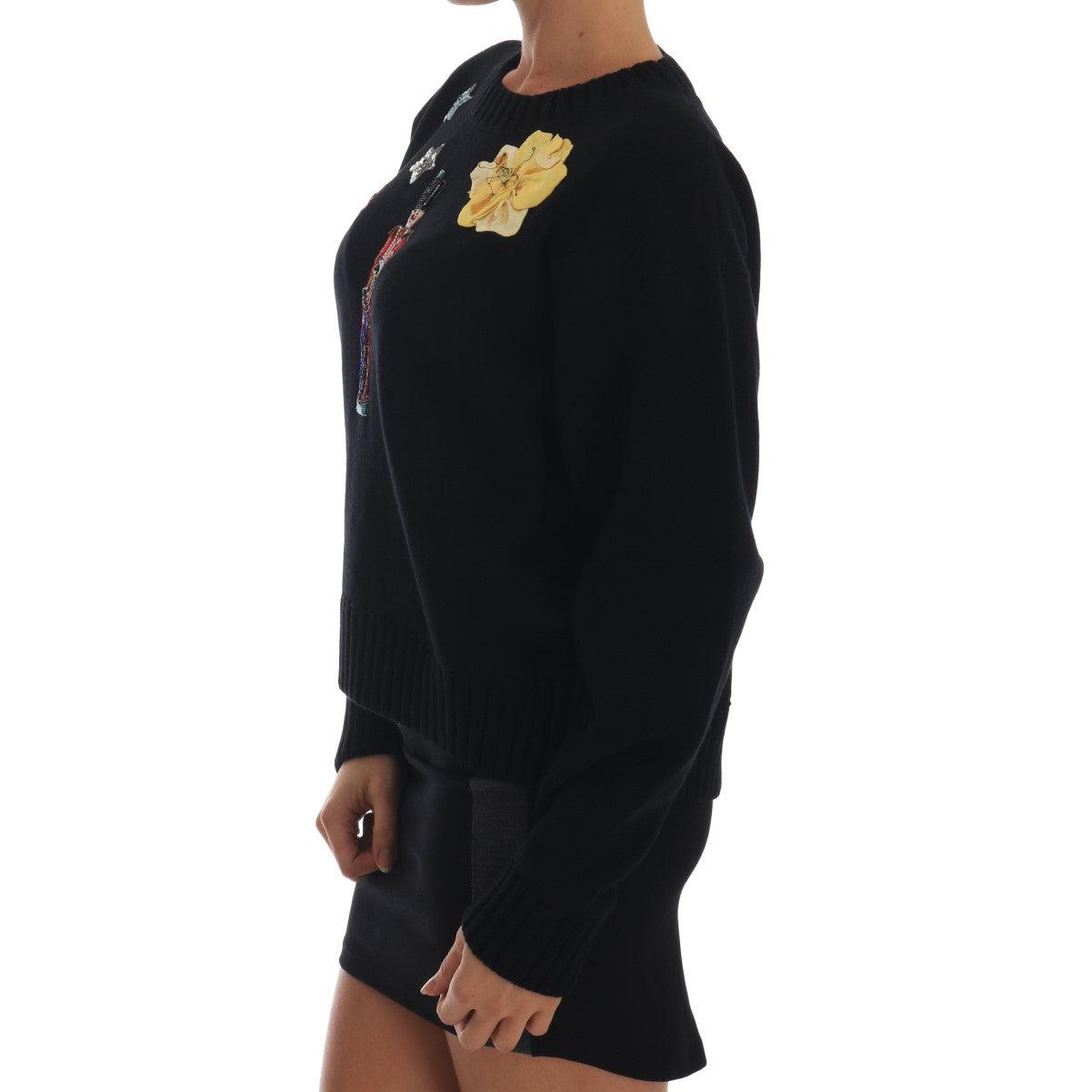 Fairy Tale Crystal Black Cashmere Sweater - coffeewithmee2