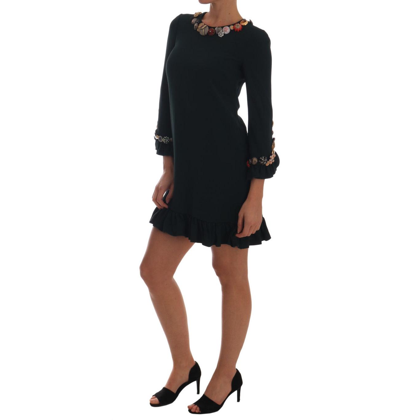 Crystal Green Stretch A-Line Short Dress - coffeewithmee2