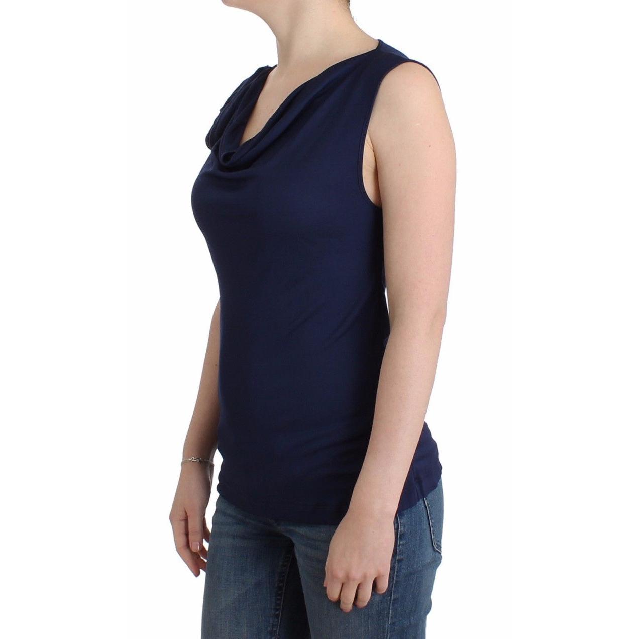 Blue top sleeveless blouse - coffeewithmee2