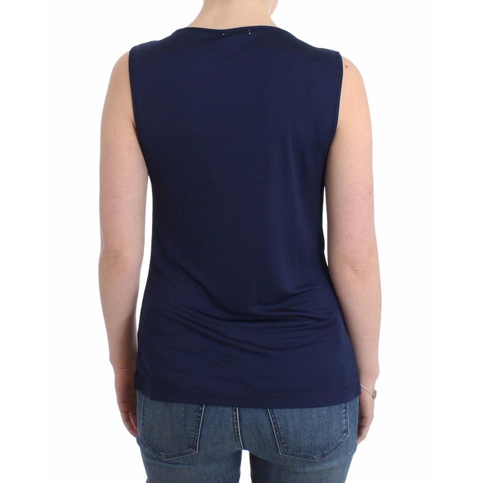 Blue top sleeveless blouse - coffeewithmee2