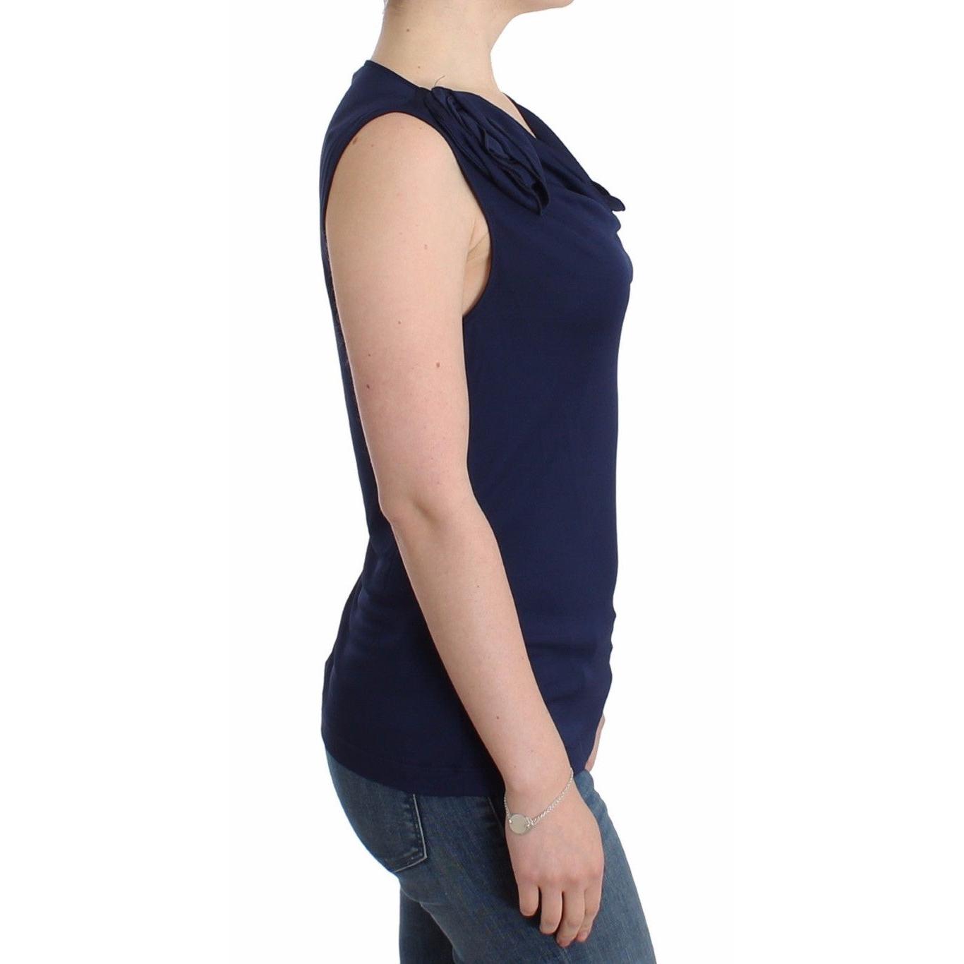 Blue top sleeveless blouse - coffeewithmee2