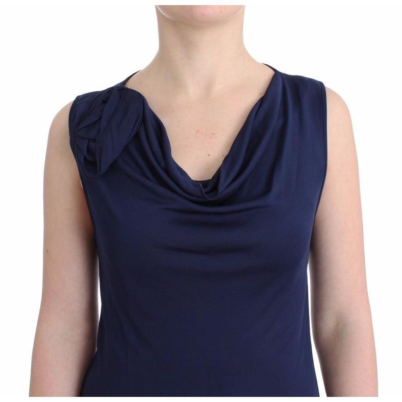 Blue top sleeveless blouse - coffeewithmee2