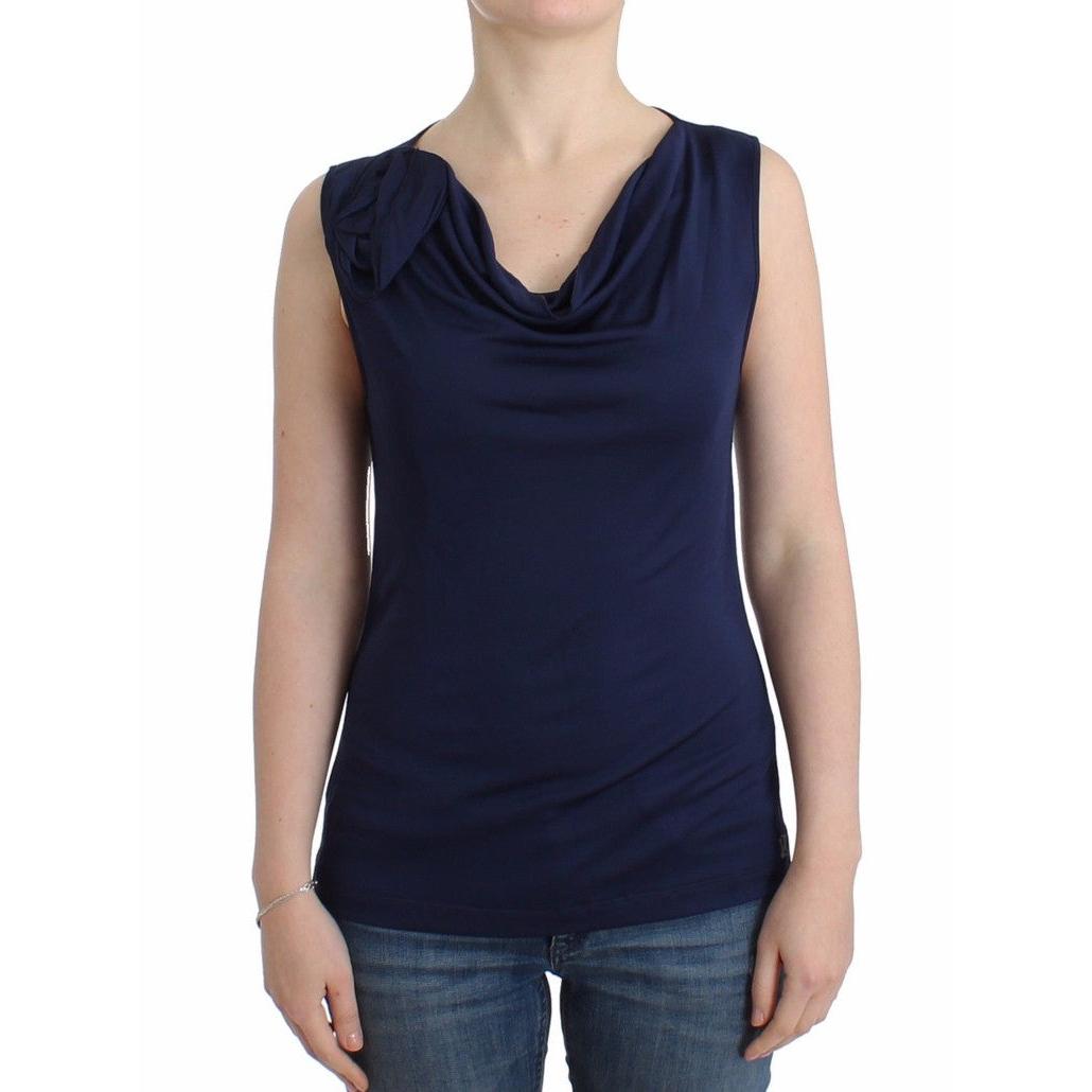 Blue top sleeveless blouse - coffeewithmee2