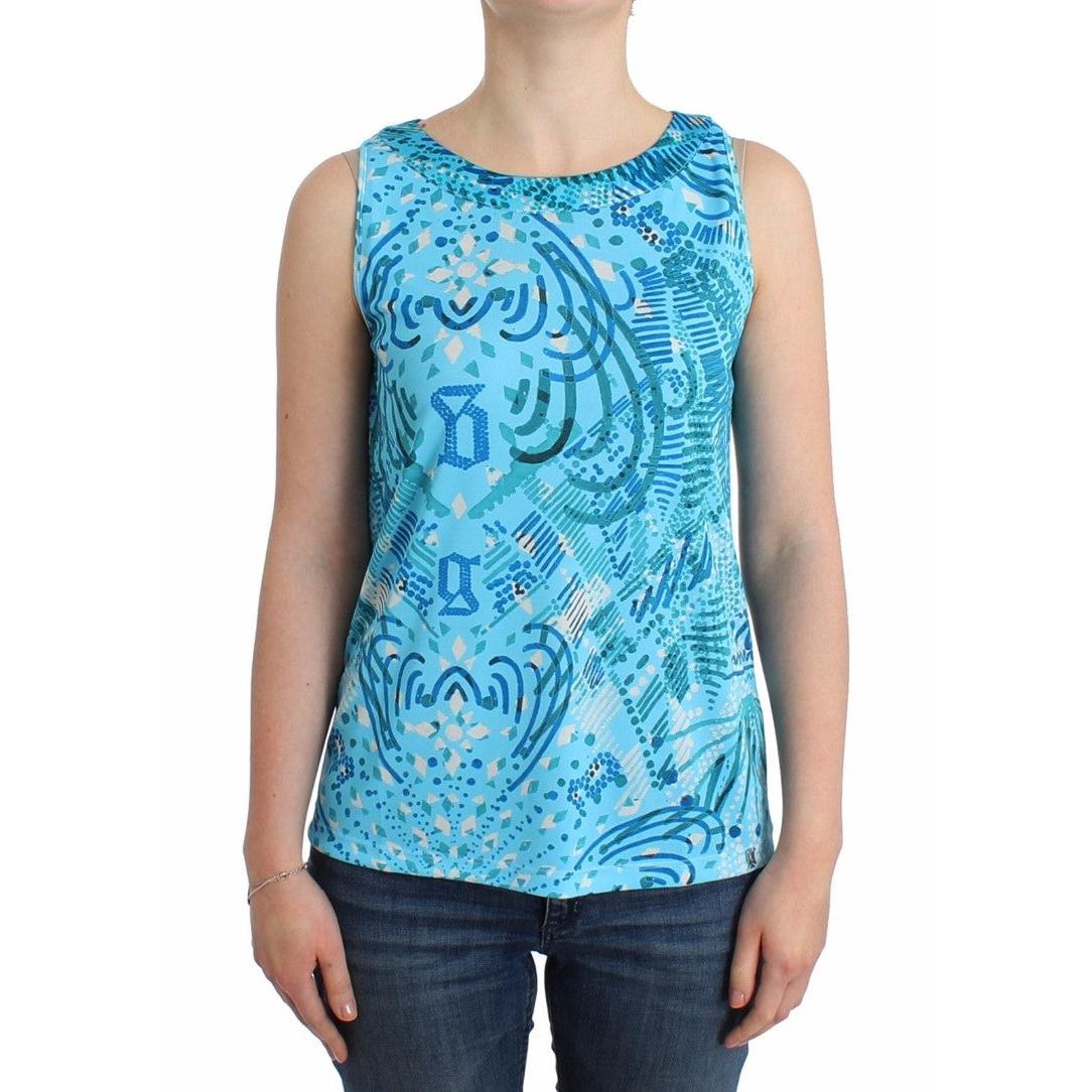 Blue printed tank top - coffeewithmee2