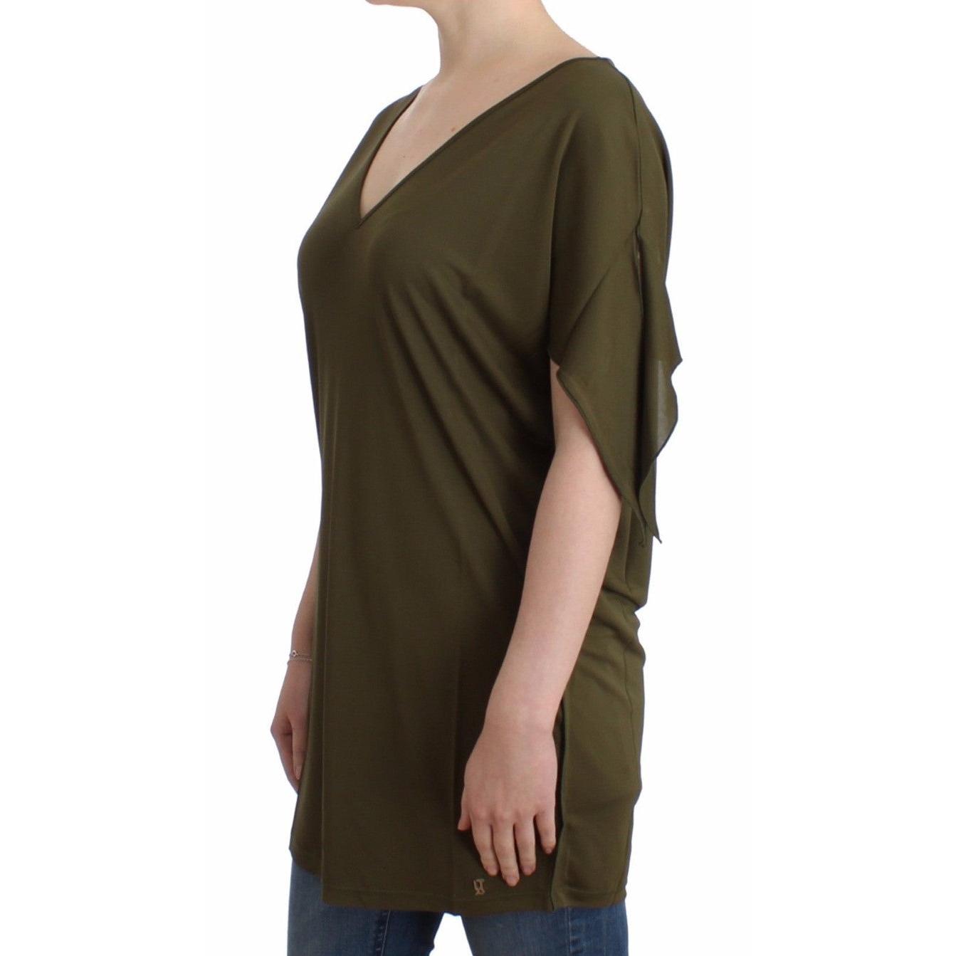 Green shortsleeved blouse top - coffeewithmee2