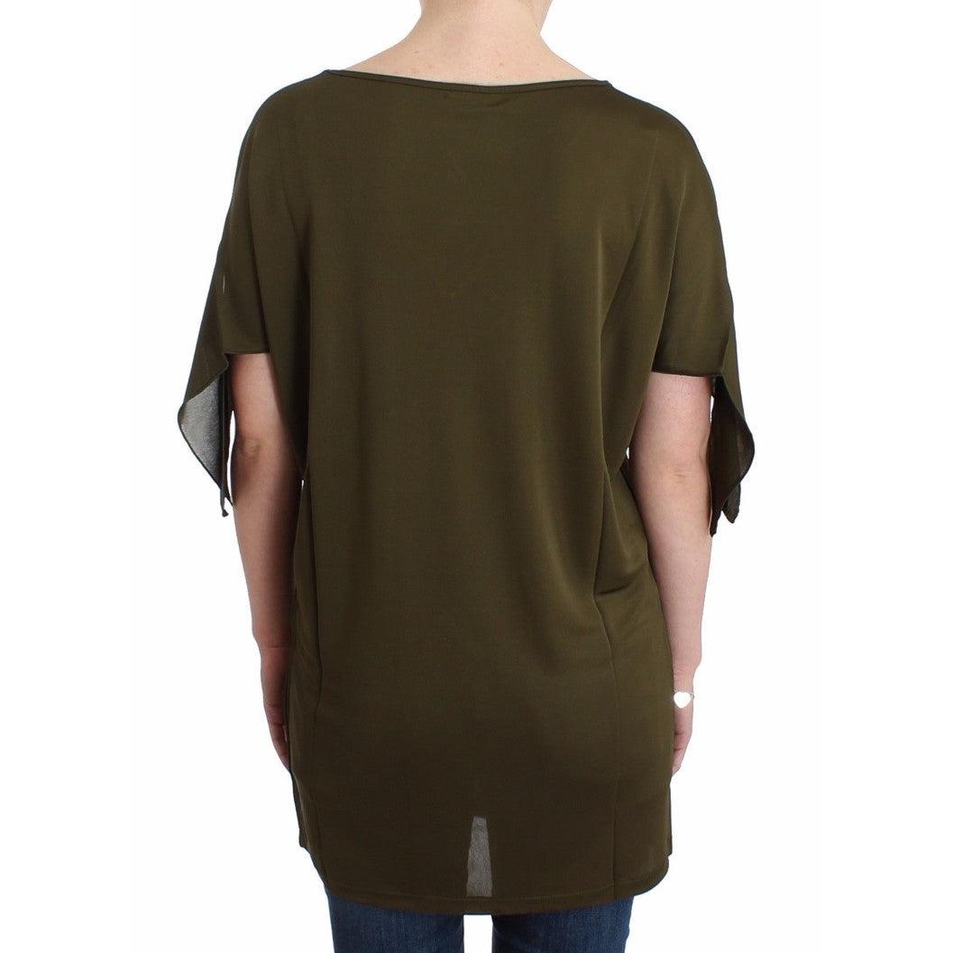 Green shortsleeved blouse top - coffeewithmee2