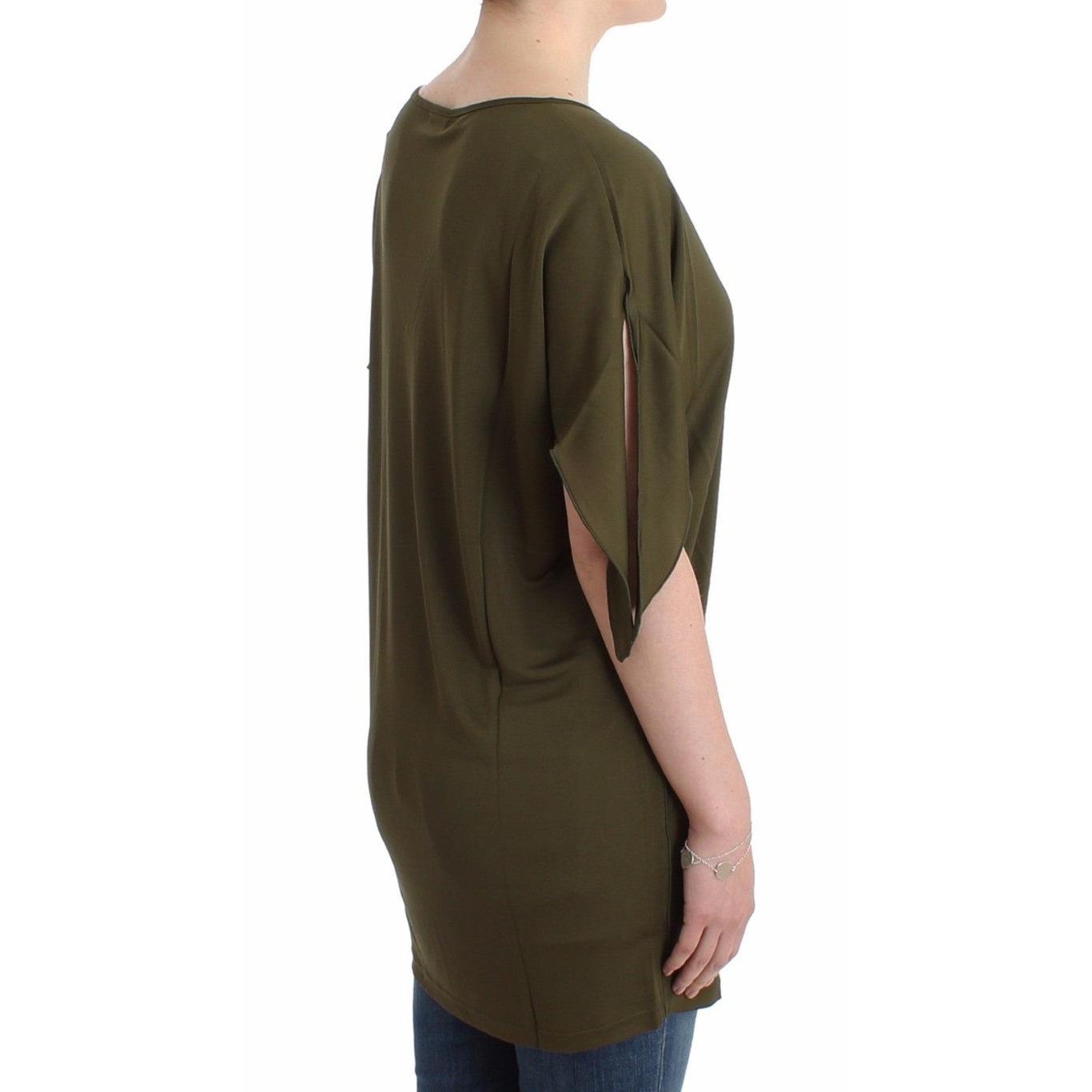 Green shortsleeved blouse top - coffeewithmee2