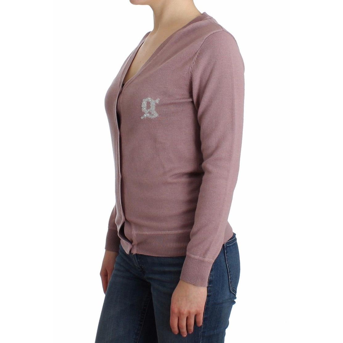 Purple v-neck wool cardigan - coffeewithmee2